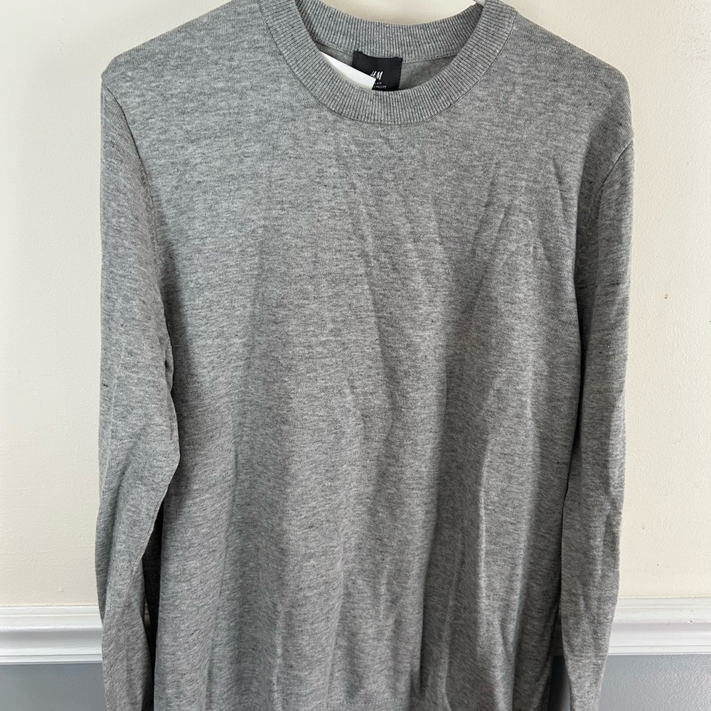 Gray Crew Neck Men's Shirt